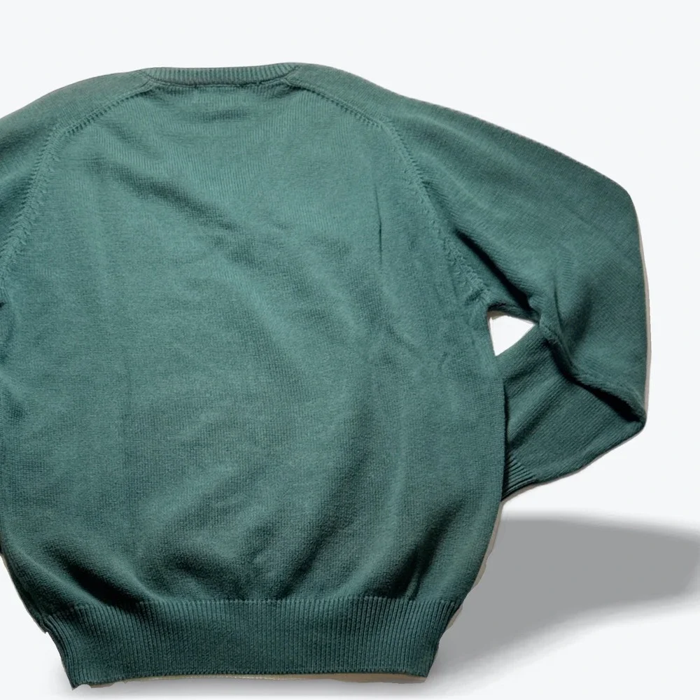 VTG Woodmere Club Long Island Golf Sweater Mens Medium Green V Neck La Mode